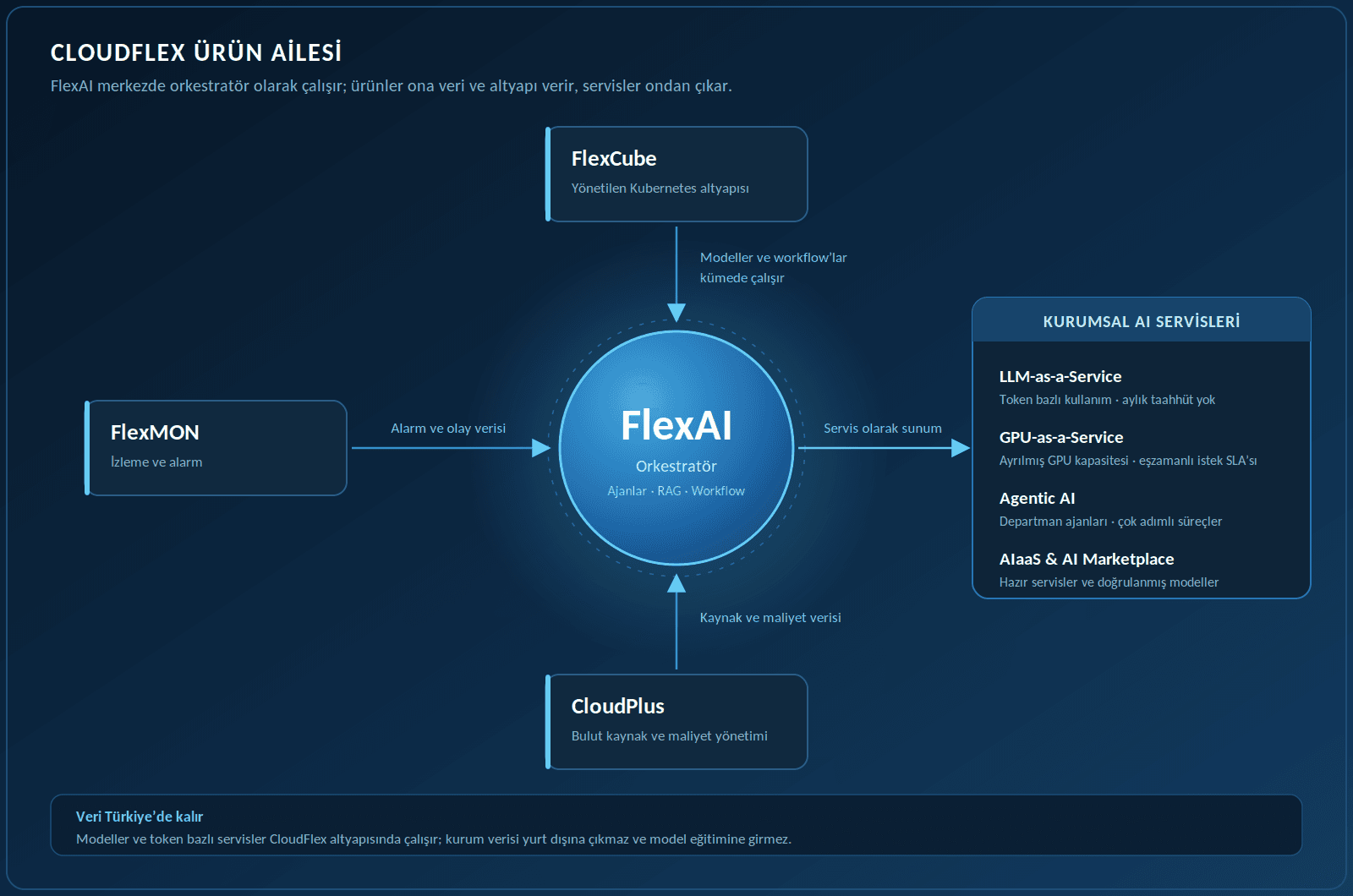 CloudFlex ürün ailesi bağlantı şeması
